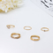 링틀 허그 조정할 수 있는 불순물 금 모이산니트 패션 보석 반지와 결혼하는 5 PC 티타늄